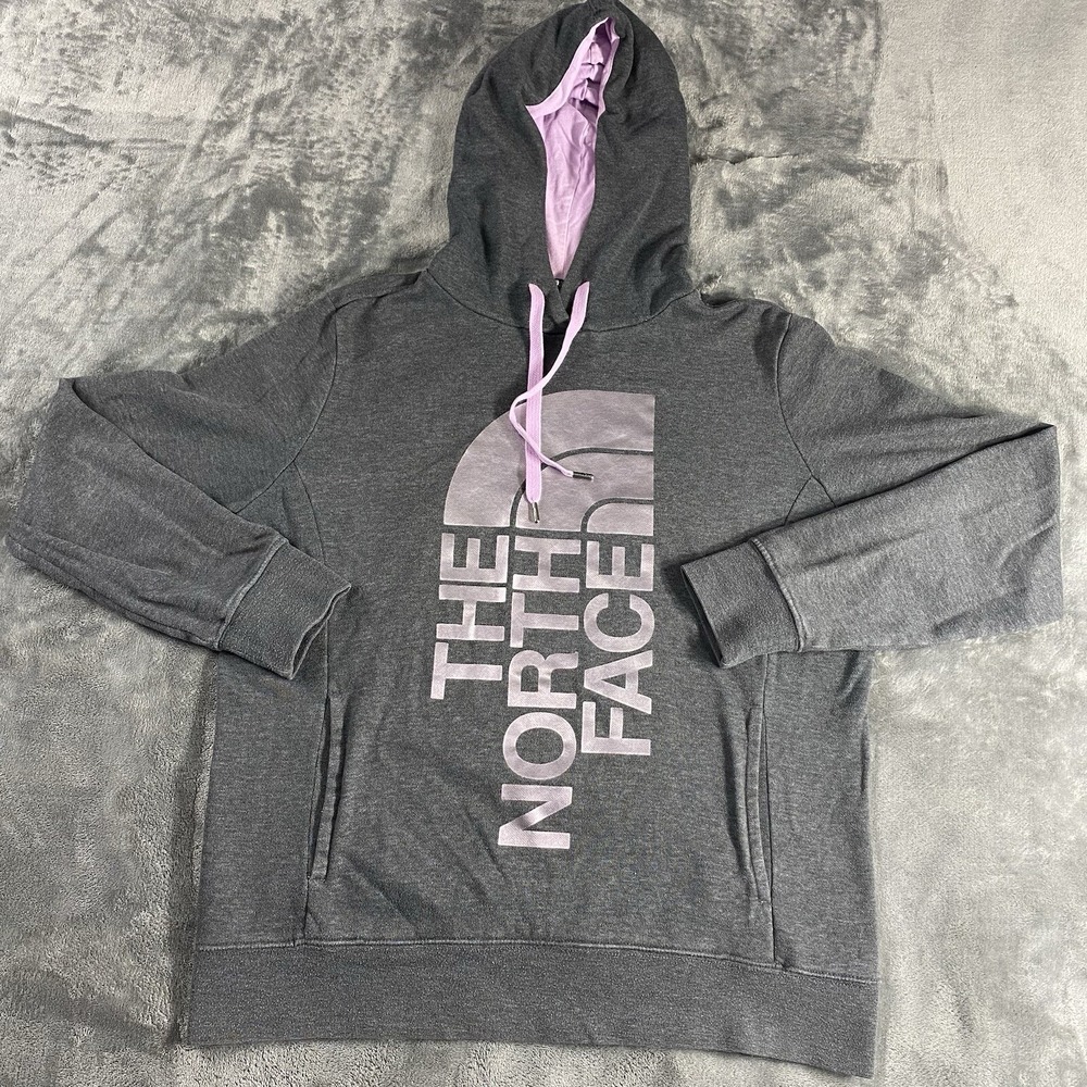 The North Face Sweater Womens‎ Large Spell out Logo Hoodie Fleece Pullover